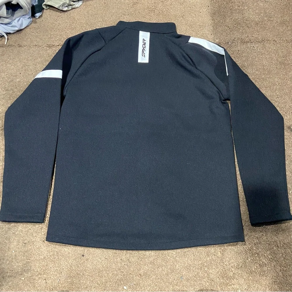 Spyder Wengen Bandit Jacket Men's Black Fleece Full-Zip Alpine Outerwear Large - Picture 2 of 4